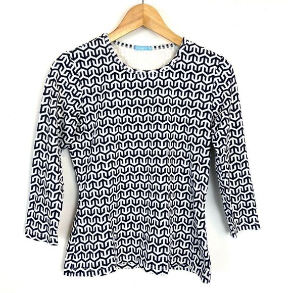 J. McLaughlin Tops - J McLaughlin Catalina Cloth Top Size XS 3/4 Sleeve‎ Ethnic Geometric Print